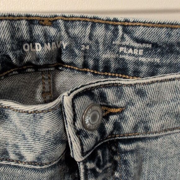 Old Navy Extra High-Rise Wide Leg Blue Jeans Women's 24 (Measures 23) Flare - Picture 4 of 10